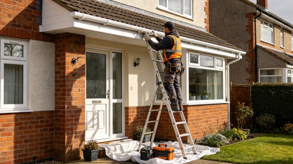 UPVC fascia and gutter installation on a Worthing home