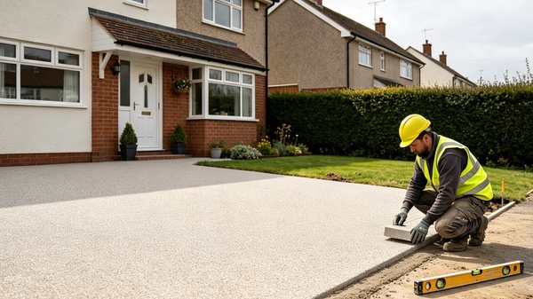 Resin bound driveway installation, West Sussex